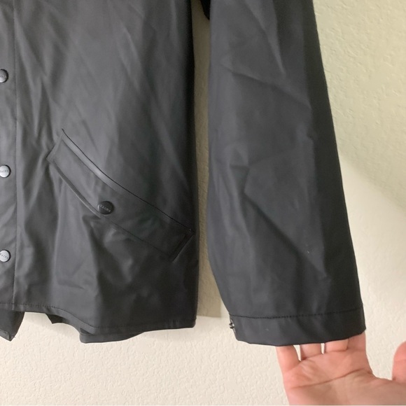 Rains Black Hooded Jacket - Picture 3 of 12